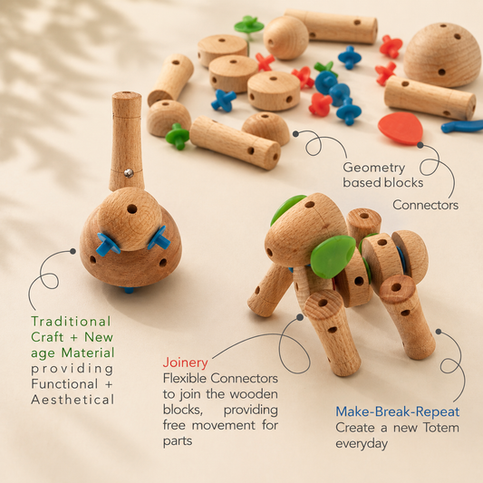 Gola Kadi | Creative Wooden Construction Blocks | Natural finish