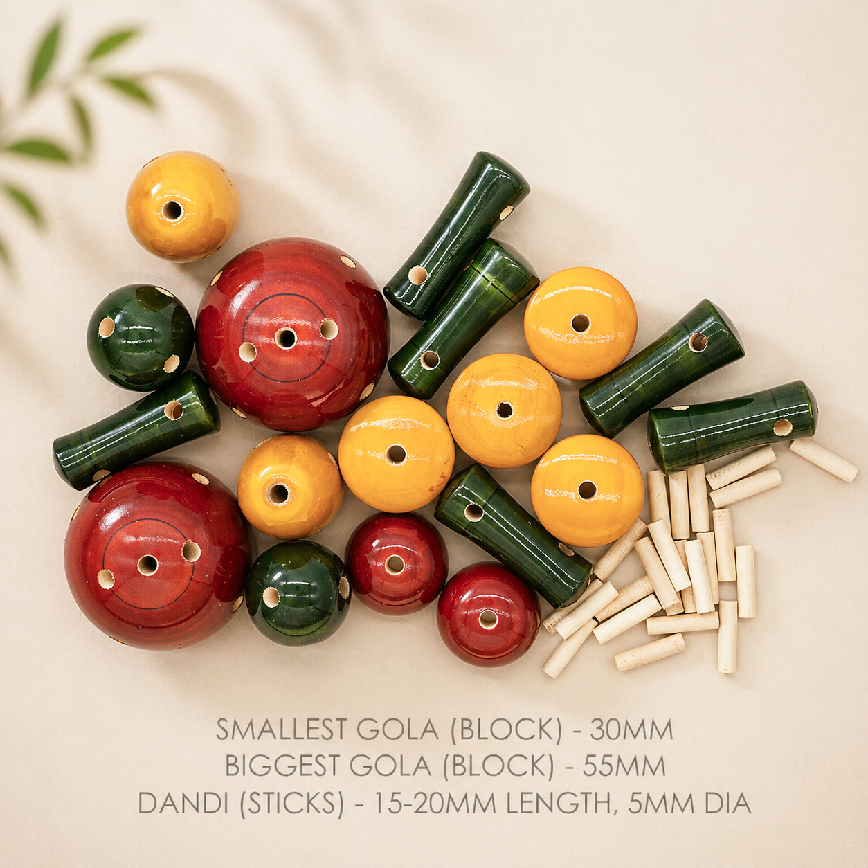 Gola Dandi | Creative Wooden Construction Blocks | Coloured Lac finish