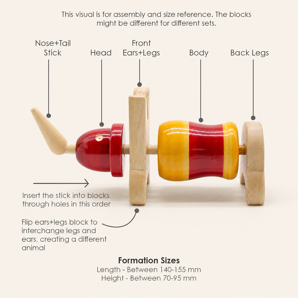 Ulte Pulte | Wooden Animal Blocks | Set of 15