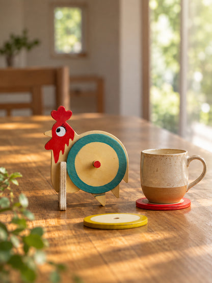 Kook Doo Koo | Rooster | Playful Coaster set of 6