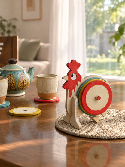 Kook Doo Koo | Rooster | Playful Coaster set of 6