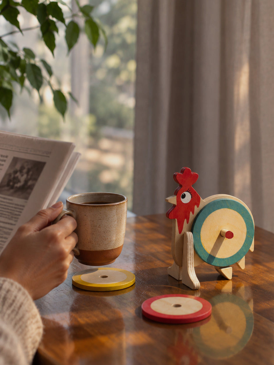 Kook Doo Koo | Rooster | Playful Coaster set of 6