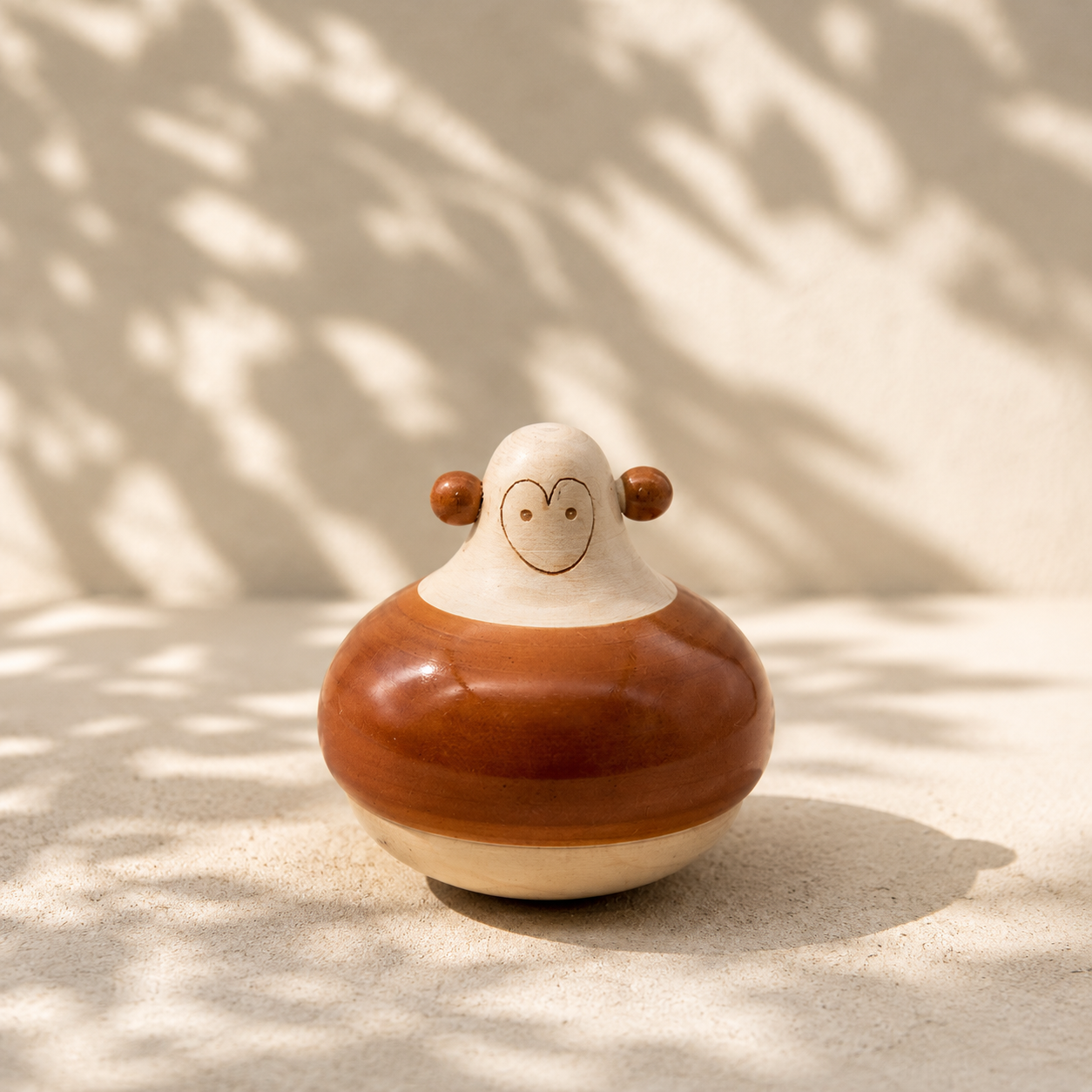 Wooden monkey rattle balancing toy handcrafted in channapatna