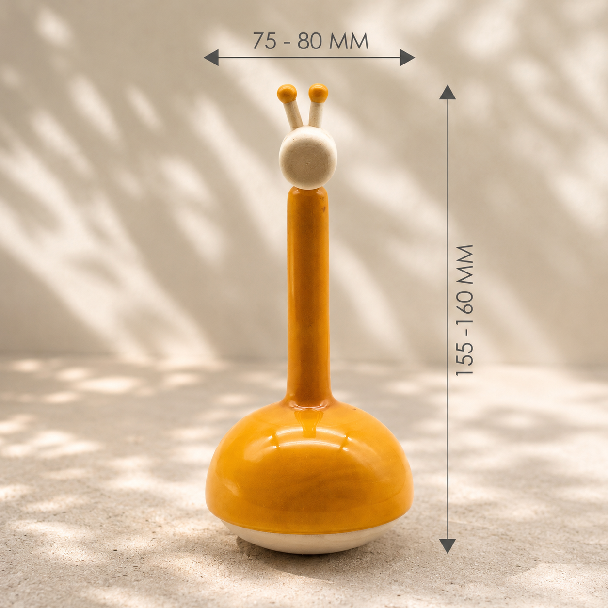 Yellow wooden toy giraffe measurements 